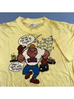 USA Construction 1970s Belton VTG T Shirt 70s Funny Humor Joke Fix It Graphic Te